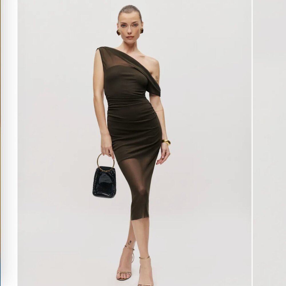 Reformation Adrielle Knit Dress in Coco